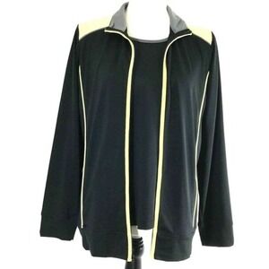 Vtg Sport Savvy Top & Jacket Womens Small Knit Pullover & Zip Up Athletic Jacket